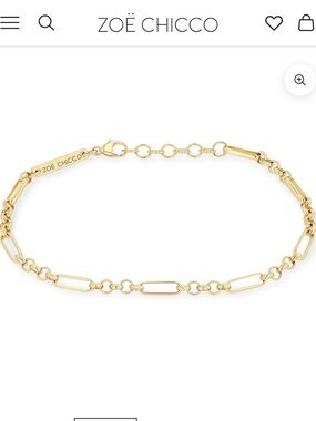 ZOE CHICCO 14K MIXED MEDIUM PAPERCLIP & ROLO CHAIN BRACELET